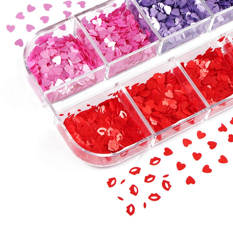 Heart Star Flowers Nail Art Sequins