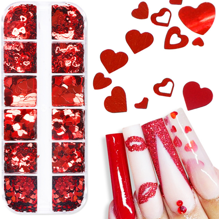 Heart Star Flowers Nail Art Sequins