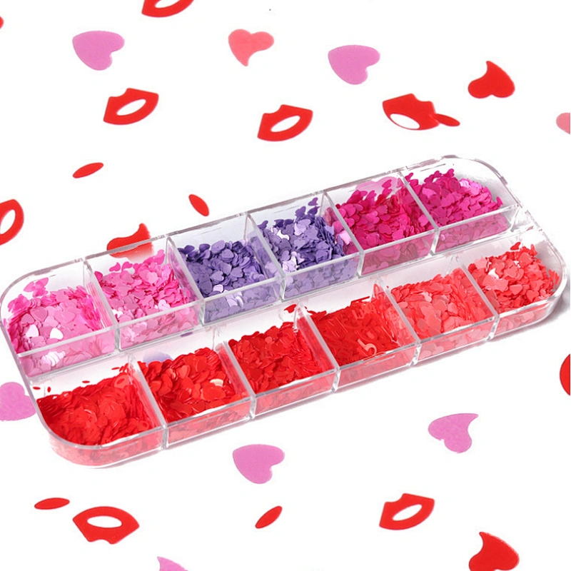 Heart Star Flowers Nail Art Sequins